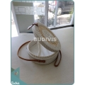 White Rattan Bag With Spring Pattern