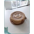 Spring Bridg Brown Rattan Star Bag