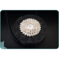 Black Plain Rattan Bag With Sea Shell Decoration