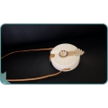 White Round Rattan Bag With Brown Beads Dreamcatcher
