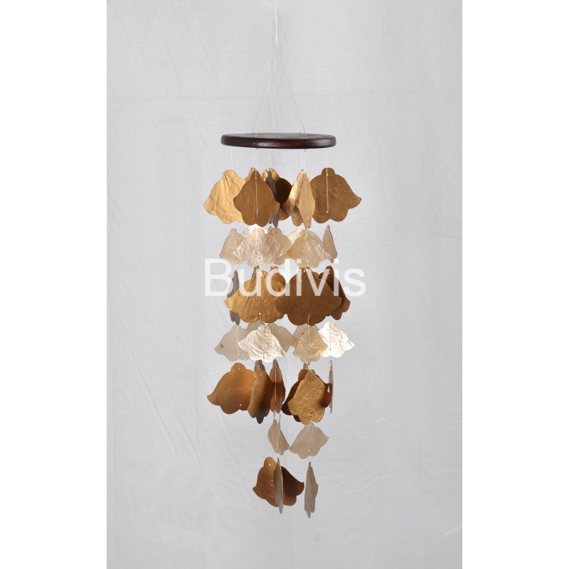 Golden Gradient Morning Glory Capiz Wind Chime