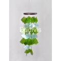 Green and White Brugmansia Capiz Wind Chimes