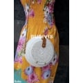 Bowl-Shaped Rattan Bag, Pure White