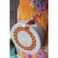 Orange Hand-Woven White Rattan Bag