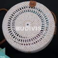 Premium White Rattan Bag, Double Spiral Handwoven