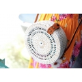 Premium White Rattan Bag, Double Spiral Handwoven