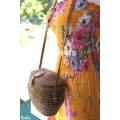 Crossbody Rattan Bucket Bag