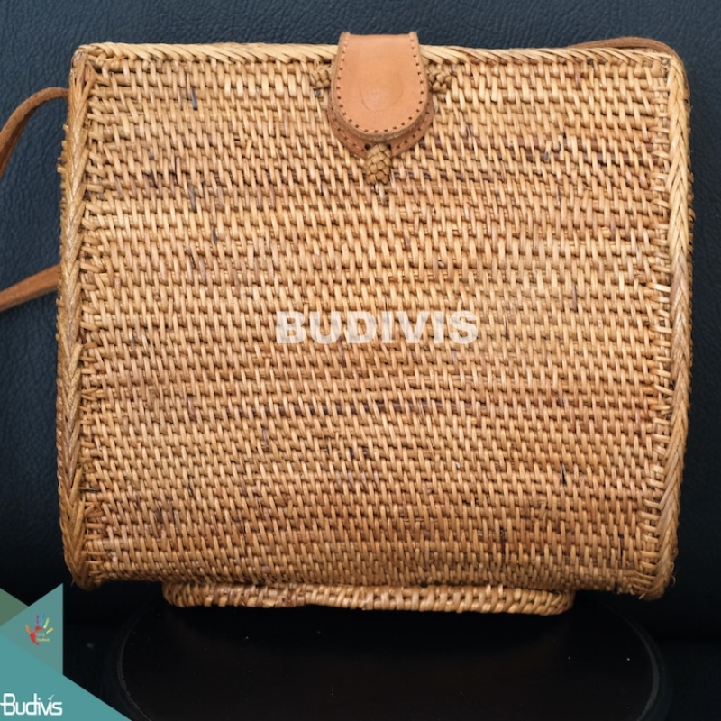 Sibuyan Brown Bali Rattan Bag, Hand Woven Rattan Bag