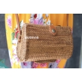 Sibuyan Brown Bali Rattan Bag With Stand, Hand Woven Rattan Bag