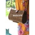 Sibuyan Brown Bali Rattan Bag With Stand, Hand Woven Rattan Bag