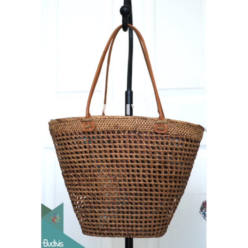 Conical Hand-Woven Ata Grass Vine Wallet, Basket