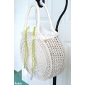 White Rattan Hand-Woven Tote Bag