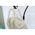 White Rattan Hand-Woven Tote Bag