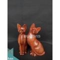 Hot Selling Wooden Carving Cat Couple Direct Sales Craftsman