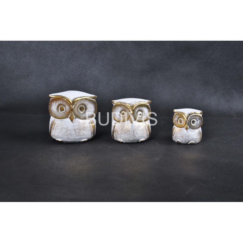 Mini Owl, Set Wooden Animal Home Decoration