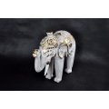 White Painted Elephant Wooden Animal Statue