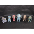 Green Painted Elephant Wooden Animal Statue