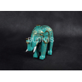 Green Painted Elephant Wooden Animal Statue