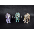 Green Painted Elephant Wooden Animal Statue