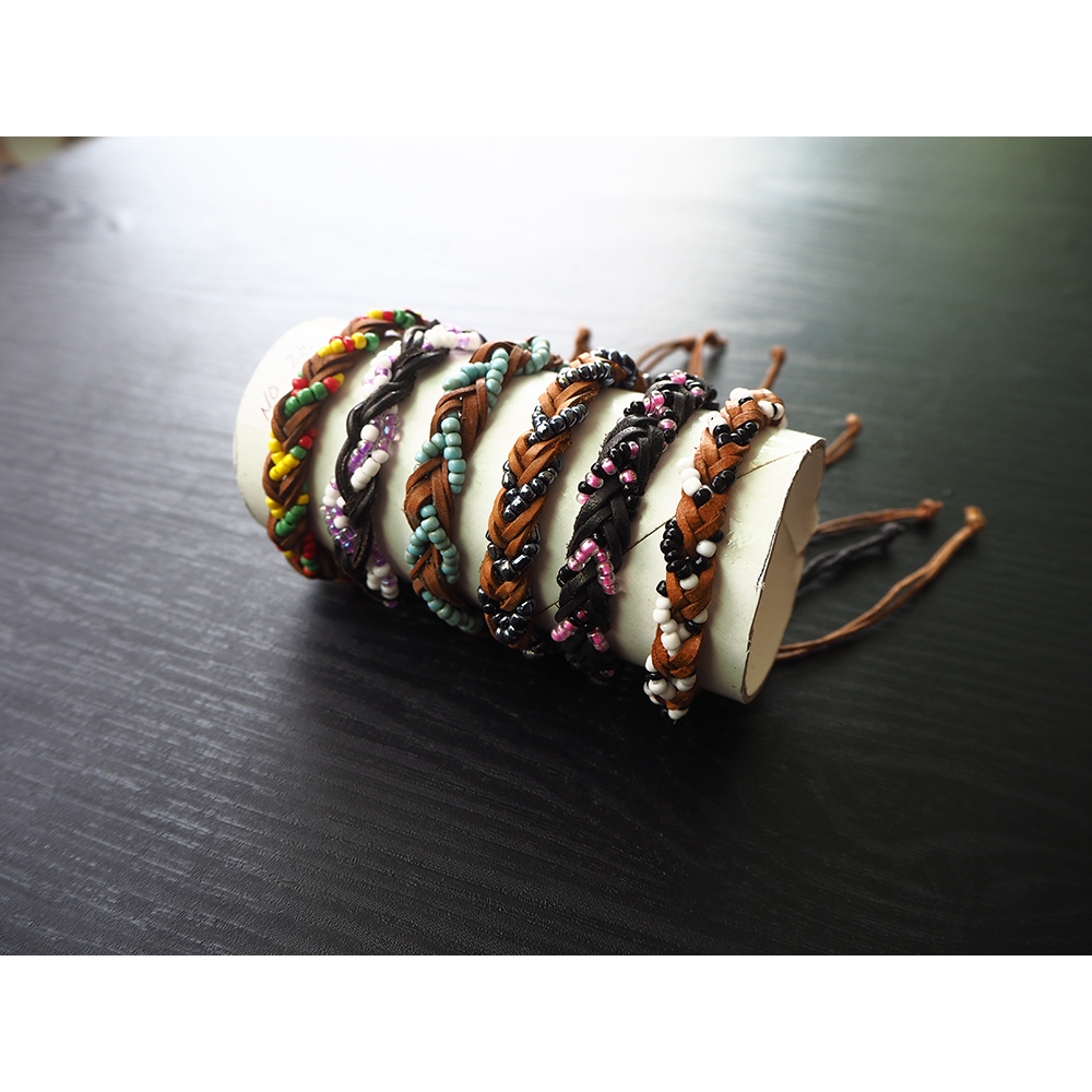 Genuine Leather Adjustable Braided Friendship, Best Friend, Hippie,  Bracelets With Beads