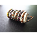 Genuine Leather Adjustable Braided Friendship Bestie Hippie Bracelet Bead, Handmade Beaded Bracelets, Bali Bead Bracelets