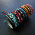 Genuine Leather Unique Bohemian Style Adjustable Friendship, Bestie, Hippie, Bracelet