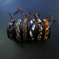 Genuine Leather Adjustable Friendship, Best Friend, Hippie, Bracelet Braided Cotton Bracelet