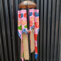 Pink Abstract Hand-Painted Bamboo Wind Chimes