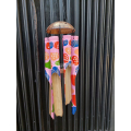 Pink Abstract Hand-Painted Bamboo Wind Chimes