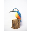 Figurine Wooden Bird, Wood Bird Carving Common Kingfisher