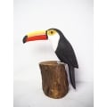 Figurine Wooden Bird, Wood Bird Carving Toco Toucan