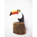 Figurine Wooden Bird, Wood Bird Carving Toco Toucan