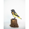 Figurine Wooden Bird, Wood Bird Carving American Redstart