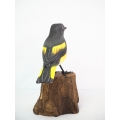 Figurine Wooden Bird, Wood Bird Carving American Redstart