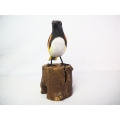 Figurine Wooden Bird, Wood Bird Carving American Redstart