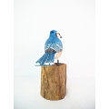 Figurine Wooden Bird, Wood Bird Carving Blue Jay