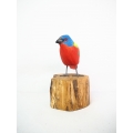 Figurine Wooden Bird, Wood Bird Carving Painted Bunt