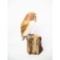 Figurine Wooden Bird, Wood Bird Carving Tasmanian Masked Owl