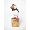 Figurine Wooden Bird, Wood Bird Carving Atlantic Puffin