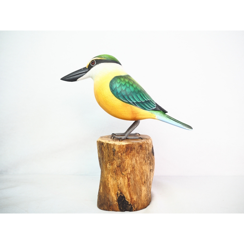 Figurine Wooden Bird, Wood Bird Carving Afraid Of Kingfisher