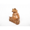 Wooden Animal Figurine Model Yoga Frog