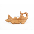 Wooden Animal Statue Model Lying Cat