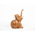 Wooden Animal Statue Model Sittinyg Elephant