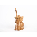 Wooden Animal Statue Model Sittinyg Elephant