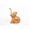 Wooden Animal Statue Model Sittinyg Elephant