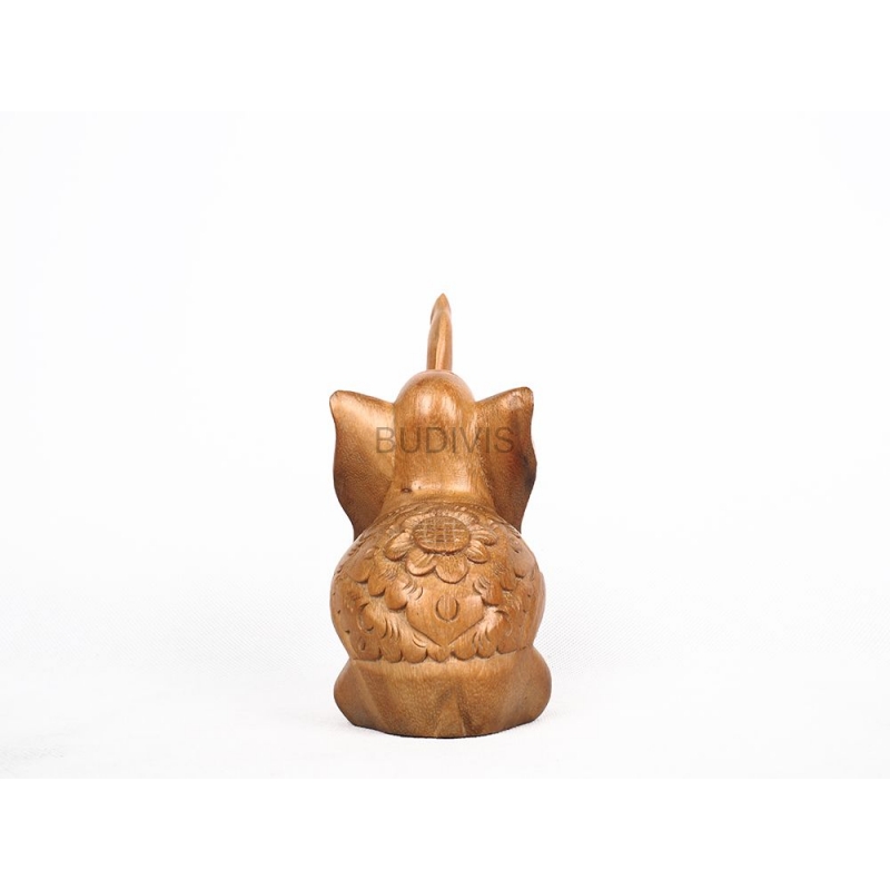 Wooden Animal Statue Model Sitting Elephant