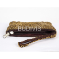 Gold Rectangular Beaded Wallet