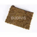 Gold Rectangular Beaded Wallet