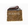 Gold Rectangular Beaded Wallet