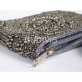 Silver Rectangular Beaded Wallet